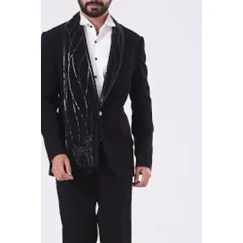 Black Suiting Blazer Set for Men 